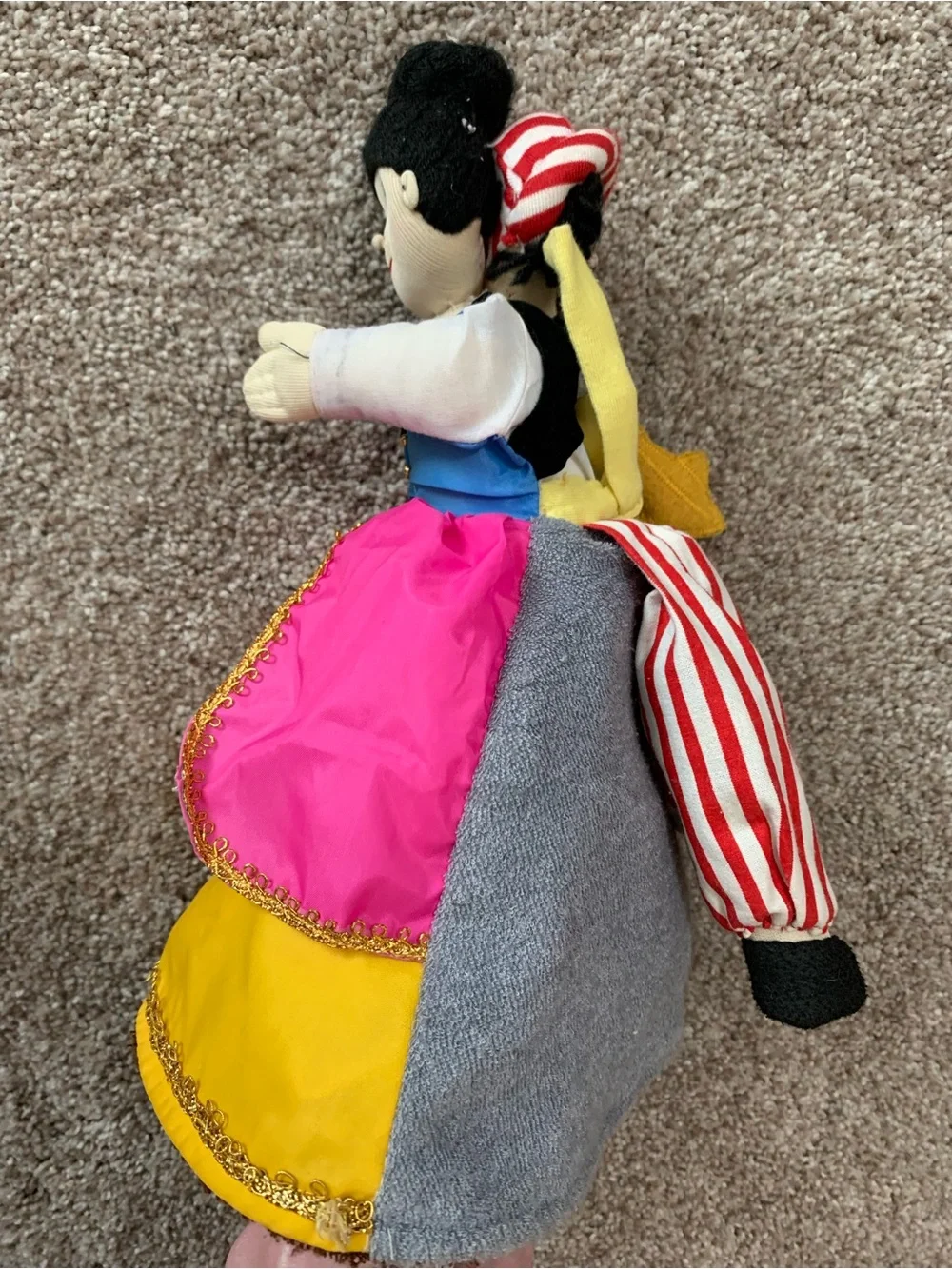Aladdin Gypsy Topsy Turvy Puppet 3 in 1 Vintage Folk Art Plush Doll Handmade